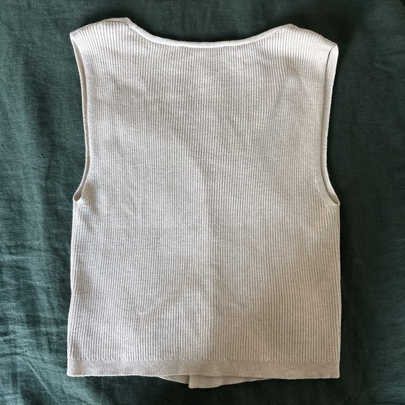 Pink Rose Light Beige Ribbed Top - Picture 4 of 4